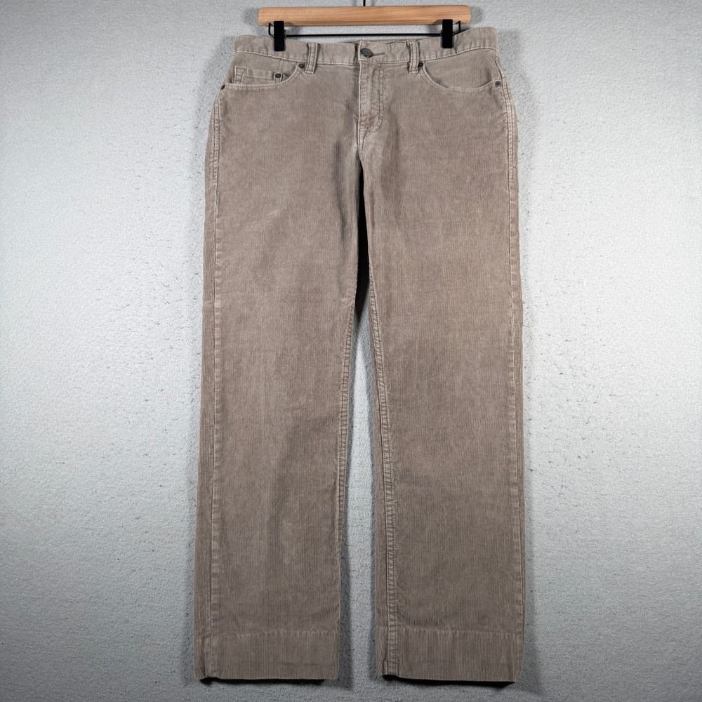 Calvin Klein Jeans Womens Taupe Brown Corduroy Straight Leg Pants Size‎ 32 34x29